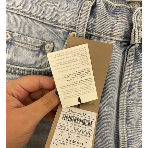 Massimo Dutti Womens Jeans EU 40 US 8 Straight Leg Blue Rigid Denim 5051/852 NWT - Picture 5 of 15